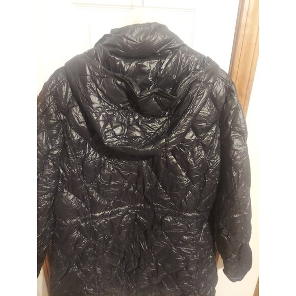 Michael MichaelKors Packable Down Fill Black Coat Size XXL Duster Bag Y2K Nylon - Picture 11 of 16